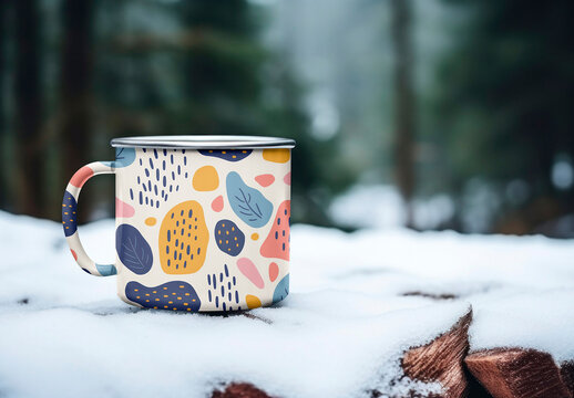 Product Enamel Mug Mockup With Generative AI