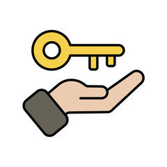 key color line icon with white background vector stock illustration