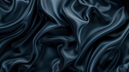 Obraz premium Elegant Dark Blue Satin Fabric Texture