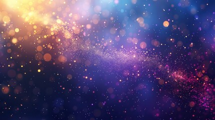 Vibrant Abstract Cosmic Background with Bokeh Lights