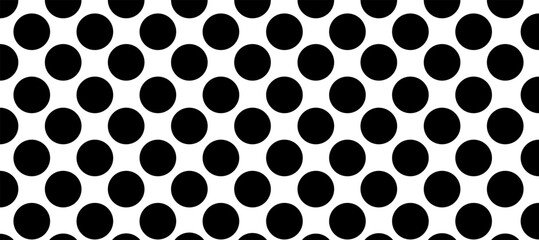 White seamless pattern with black polka dot