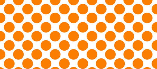 White seamless pattern with orange polka dot