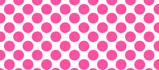 White seamless pattern with pink polka dot