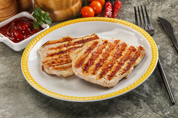 Tasty grilled pork meat steak