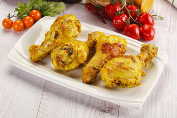 Roasted Chicken leg drumsticks with curry sauce