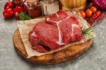 Raw beef meat piece for cooking