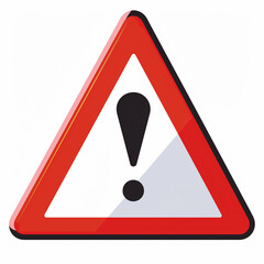 
vector, simple vector illustration of triangle warning sign with exclamation mark on white background