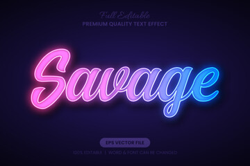 Obraz premium Savage Neon Gradient Editable Text Effect, Font Graphic Style