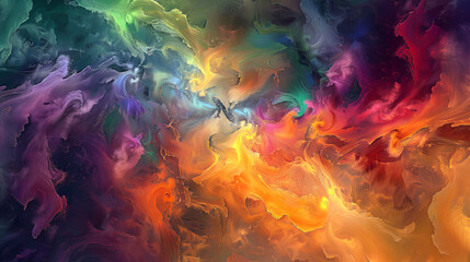 Colorful abstract background, Acrylic colors mixing in water, Abstract space background,Design element for graphics artworks, Elemental chaos spirits, embodying the unpredictable forces of nature