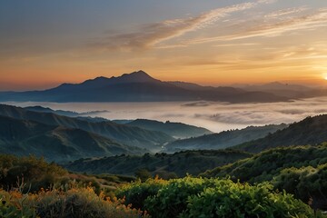 Fototapeta premium Like a mountain range at sunrise 