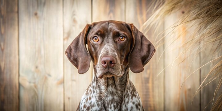 Whimsical German Shorthaired Pointer dog nursery artwork featuring a Boho style , German Shorthaired Pointer, Boho, dog, nursery