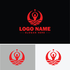 yoga studio icon Yoga sanctuary Yoga center Yoga school flat logo sign symbol editable vector