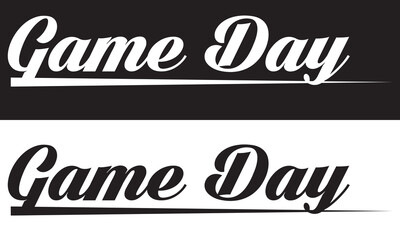 Game Day, Sport, Gameday, Cut Files, Silhouette, Cricut.  isolated on white and black background. EPS 10 