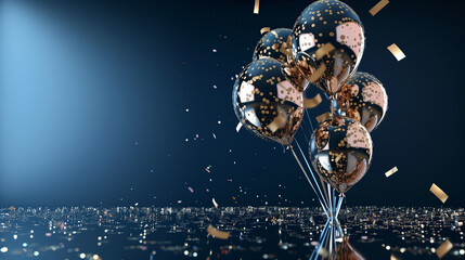 background with  balloons stars