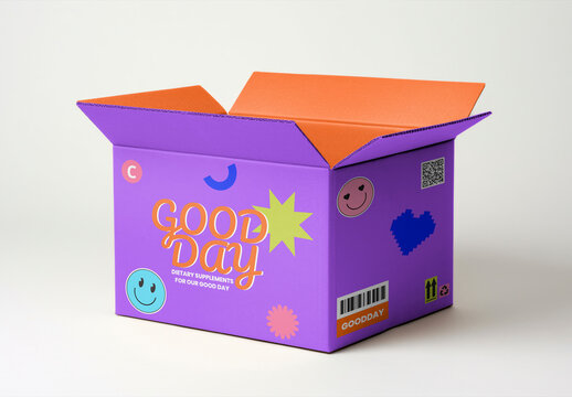 Product Packaging Opened Parcel Box Mockup With Generative AI