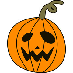 Flat Halloween Pumpkin 