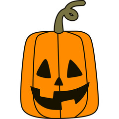 Flat Halloween Pumpkin 