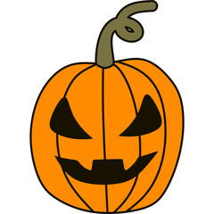 Flat Halloween Pumpkin 