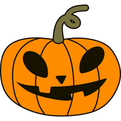 Flat Halloween Pumpkin 