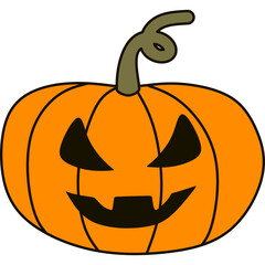 Flat Halloween Pumpkin 
