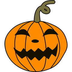Flat Halloween Pumpkin 