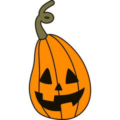 Flat Halloween Pumpkin 