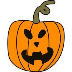 Flat Halloween Pumpkin 