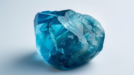 Obraz premium Polished Blue Apatite Gemstone Close Up, Minerals and Crystals for Jewelry Design, Stock Photography for Poster and Card Use