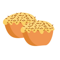 Kue pukis vector illustration, pukis icon clipart image. indonesian traditional sweet cake dessert, local snack food indonesia
