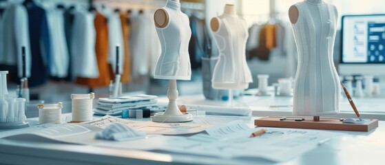 Fashion Designers Crafting New Collection in Creative Studio Setting