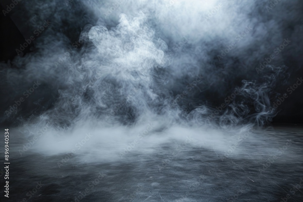 Aufkleber abstract fog in dark room for product placement background.
