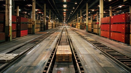 Fototapeta premium Supply Chain Management: The strategic oversight of the journey from raw materials through manufacturing to the final product’s delivery, aiming to optimize each step in the process. 