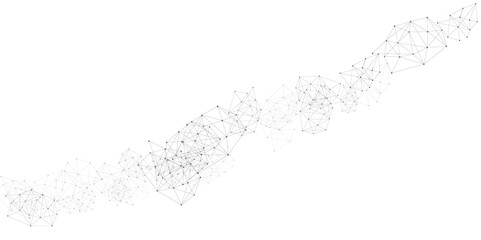 Grey graphic background dots with connections technologies and sharing data as abstract concept.