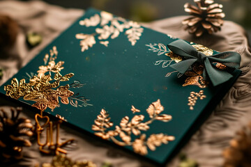 Sophisticated luxury textured  gift card with gold patterns 