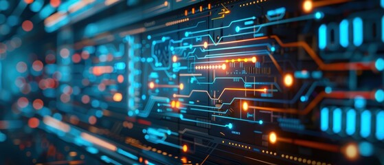Naklejka premium Innovations in Digital Electricity: High-Tech Lab Researching Future Advancements