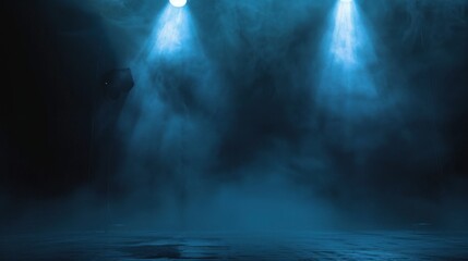Naklejka premium Blue Spotlight Stage