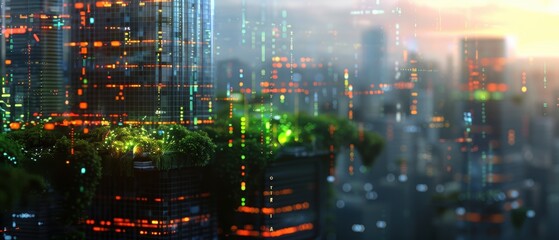 Fototapeta premium Illuminating the Future: Smart City powered by Digital Electricity