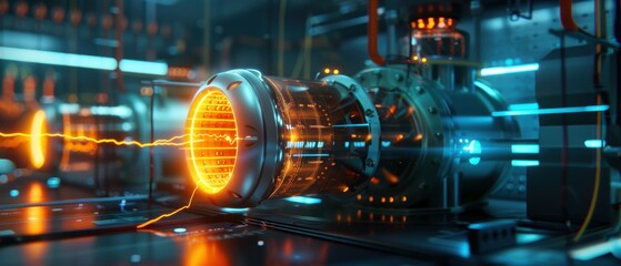Fototapeta premium Innovations in Digital Electricity Generation: High-Tech Machinery in Experimental Setup