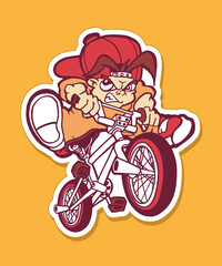 Ride until you stop Cartoon Design Sticker