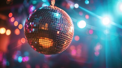 Obraz premium Sparkling Mirror Ball at a Glamorous Disco Event