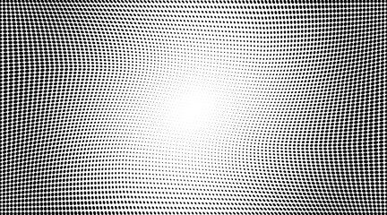 Wavy gradient halftone dots pattern texture background. Vector illustration

