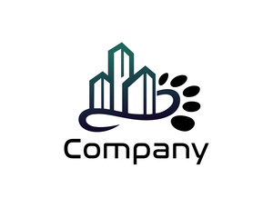 property building track logo design template