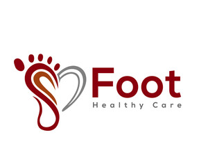 Obraz premium abstract foot love heart logo design template