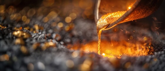 Melting Gold in Industrial Furnace - Precious Metal Refining at High Temperatures