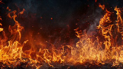 Fototapeta premium abstract illustration fire explosion glowing with a dazzling inferno of glittering heat and swirling smoke, embodying the elemental power