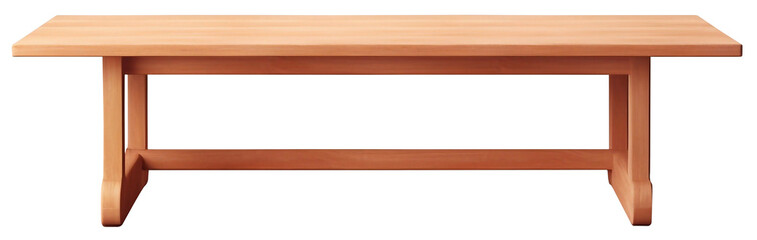 minimal wooden table 3d render on isolated background, PNG file, dicut.