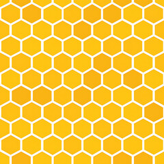 A seamless texture featuring a yellow and white honeycomb pattern