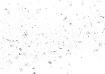 Snowflake Cascade: Mesmerizing 3D Illustration Depicting Descending Christmas Snowflakes