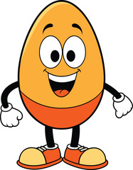 Groovy cartoon. Egg Groovy cartoon vector