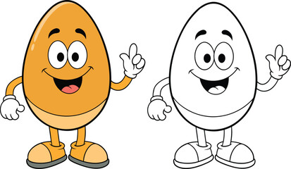 Groovy cartoon. Egg Groovy cartoon vector